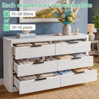 Fluted 6 Drawer Wood Dresser,Farmhouse Chest for Bedroom Entryway,White Oak - Image 6