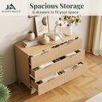 6 Drawer Dresser for Bedroom, Fluted 39.4" Wide Chest of Drawers - Image 3