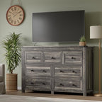 BORNOON 7-Drawer Dresser, Modern Wooden Storage Chest of Drawers, Dresser TV Stand, Wood Drawer Organizer with Metal Handles for Bedroom, Living Room, Hallway - Image 5