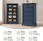 Farmhouse 6 Drawers Dresser, 47" High, Blue - Image 6