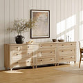 WAMPAT Wide 9 Drawer Dresser, Wooden Chest of Drawers for Bedroom, Oak by WAMPAT