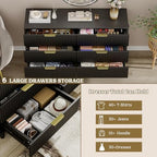 Wood Tall 6 Drawers Dresser, 53.2" W Fluted Modern Dressers for Bedroom - Image 3