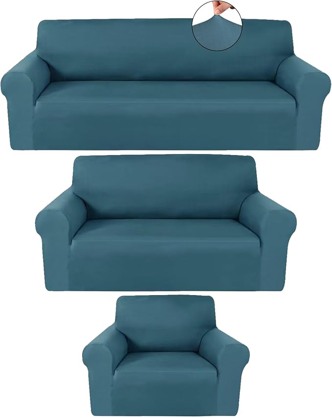 Peryiter 3 Pcs Couch and Loveseat Covers Set Sofa Cover by Peryiter