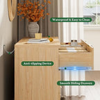 Xixini Fluted Dresser with 6 Drawers, 54" Wide Modern Chest of Drawers with Metal Handle, Wooden Dresser TV Stand, Wood Closet Clothes Storage Organizer for Bedroom, Living Room, Hallway, Natural Oak - Image 6