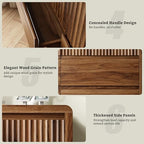 LYNSOM Walnut Fluted 6 Drawer Dresser for Bedroom, Curved Edge, 50" Wide - Image 6