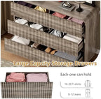 Wodeer Grey Dresser Fluted 6 Drawers Dresser for Bedroom, 47" Wide Wood Chest of Drawers with Hidden Handles & Rounded Corners, Modern TV Stand Storage Cabinet for Living Room, Hallway, Entryway - Image 4