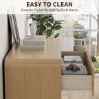 Oak Fluted 5 Drawer Dresser for Bedroom,47" Tall Modern Chest of Drawer - Image 5