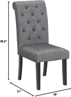 Roundhill Furniture Leviton Solid Wood Tufted Dining Chair - Image 2