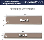 Grain Wood Furniture Loft King Size Solid Wood Bed - Image 6