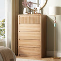 LYNSOM Oak Fluted 5 Drawer Dresser for Bedroom, Curved Edge, 48" Tall by LYNSOM