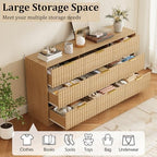 Fluted 9 Drawers Dresser for Bedroom, 63" Wide Wood Dressers, Natural Oak - Image 3