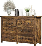 Xixini 47.2" Wide 6-Drawer Farmhouse Dresser for Bedroom, Brown by Xixini