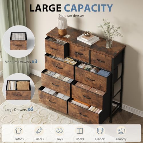 DUMOS Dresser for Bedroom, Storage Organizer with 9 Drawers - Image 4