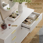 Wood Tall 6 Drawers Dresser, 53.2" W Fluted Modern Dressers for Bedroom - Image 4