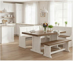 Pemberly Row Dining Set Wood, Rectangular in Off White - Image 7