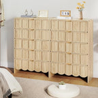 ORRD 5 Drawer Dresser for Bedroom Set of 2, Modern Closet Chest of Drawers with Wave Fluted Drawer, Wood Storage Small Dresser Organizer for Nursery Bedroom Living Room Hallway Closet (Natural) - Image 5