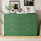 Furniway Green Dresser for Bedroom, Modern Dresser with 8 Drawers and Smooth Slides, Wide Chest of Drawers with Golden Handles for Bedroom, Closet, 15.7" D x 55" W x 37.4" H - Image 6