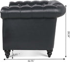 LEVNARY Leather Upholstered Armchair, Mid-Century Modern Single Sofa Chair - Image 7