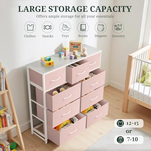 9-Drawer Dresser for Bedroom, Anti-Tip Tall Storage Organizer - Image 5
