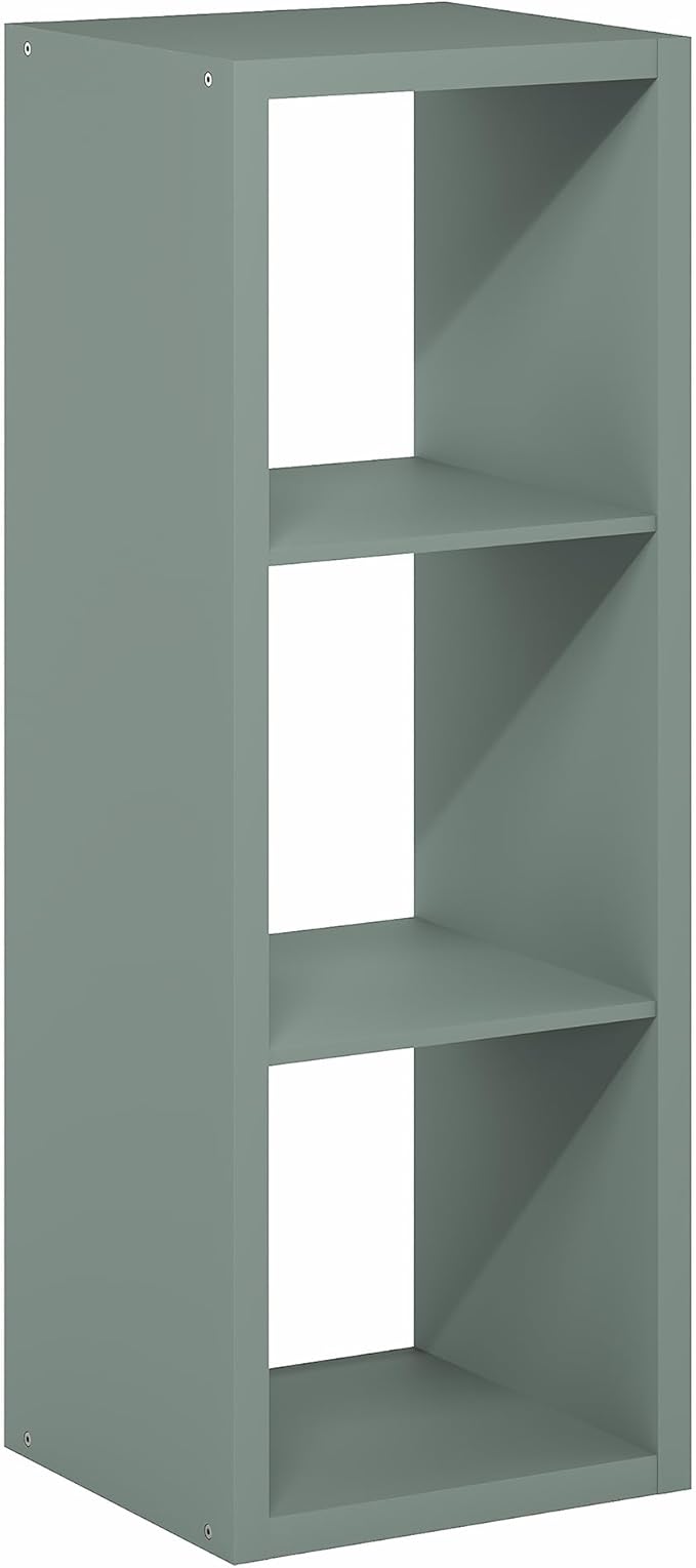 Furinno Cubicle Book Shelf, 3-Cube Bookshelf, Extra Thick Frame Horizontally & - Image 8
