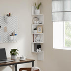 VASAGLE Corner Shelf Wall Mount, 5-Tier Floating Corner Bookshelf - Image 4
