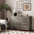 Xixini 47.2" Wide 7-Drawer Farmhouse Dresser for Bedroom, Dark Brown - Image 2
