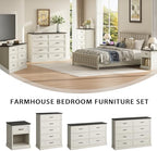 Farmhouse 8 Drawer Dresser for Bedroom, 55" White Dresser with TV Stand - Image 4