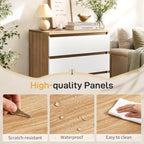 Karl home White Wood Effect 4 Drawer Modern Dresser, Bedroom Storage Chest - Image 5