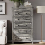 BORNOON Tall 5-Drawer Dresser, Modern Wooden Storage Chest of Drawers, Dresser TV Stand, Wood Drawer Organizer with Metal Handles for Bedroom, Living Room, Hallway - Image 3