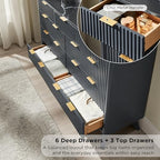 T4TREAM 54" Wide Fluted 9 Drawer Dresser for Bedroom, Dark Grey - Image 4