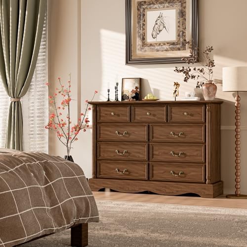 Farmhouse 9-Drawer Dresser with Charging Station for Bedroom - Image 7