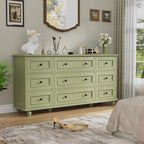 Scurrty Green 9 Drawer Dresser, Large Chest of Drawers for Closet Storage - Image 3