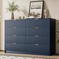 Furniway Navy Blue Dresser for Bedroom, Modern Dresser with 8 Drawers and Smooth Slides, Wide Chest of Drawers with Golden Handles for Bedroom, Closet, 15.7" D x 55" W x 37.4" H by Furniway