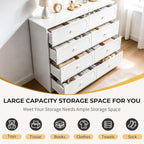 Karl home 8 Drawers White Dresser, Tall Wood Chest for Bedroom - Image 5