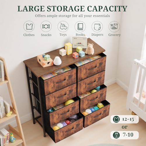 8-Drawer Dresser for Bedroom, Anti-Tip Tall Storage Organizer - Image 5