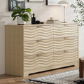 MALOL 6 Drawer Dresser for Bedroom,55" Wide Large Wooden Storage Organizer Chest of Drawers,Modern Wooden Closet Storage Chest/TV Stand with Metal Handles,for Living Room,Hallway,Entryway,NaturalWood by MALOL
