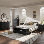 Farmhouse 3 Drawers Dresser for Bedroom,Black Dresser with Charging Station - Image 7