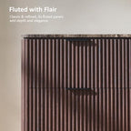 Fluted 9 Drawer Dresser for Bedroom, 54"W Wooden Large Long Chest of Drawer - Image 3