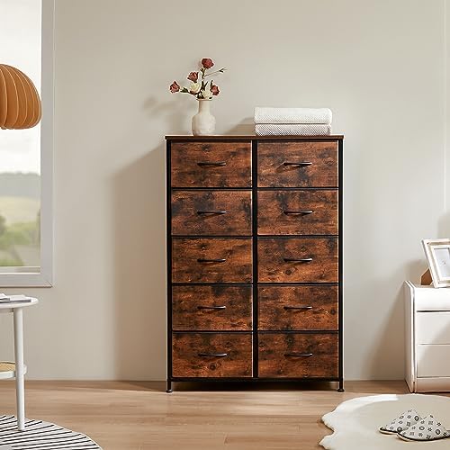 DUMOS 10 Drawer Dresser for Bedroom, Storage Organizer Chest of Drawers - Image 2