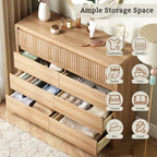 LYNSOM Oak Fluted 8 Drawer Dresser for Bedroom, Curved Edge, 50" Wide - Image 4