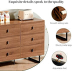 Chrangmay Modern Chest of Drawers with 9 Drawers,Deep Drawers,Clothes Organizer,Large Storage Cabinet for Living Room, Bedroom,Hallway,with Anti-Tipping Device, Caramel - Image 5