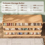 Modern 63" Wide 9 Drawers Dresser with Curved Profile Design,Oak - Image 4