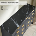 T4TREAM 54" Wide Fluted 9 Drawer Dresser for Bedroom, Dark Grey - Image 5
