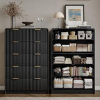 HOUROM 47" Tall Black Fluted Dresser for Bedroom, 5 Drawers Dresser - Image 6