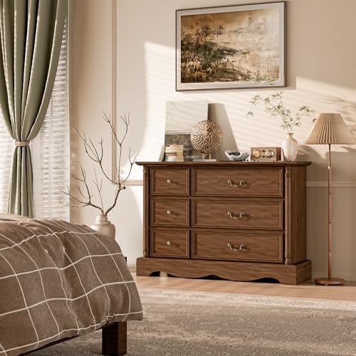 Farmhouse 6-Drawer Dresser with Charging Station for Bedroom - Image 3