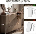 Fluted 7 Drawer Dresser for Bedroom, 54"W Wooden Dressers & Chest of Drawer - Image 6