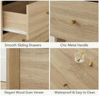 FORTUNETEC 55" Wide 9 Drawer Dresser for Bedroom, Oak - Image 5