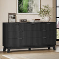 BORNOON 57" Long Dresser for Bedroom, 7-Drawer Fluted Chest, Wide Wood Storage Dresser with Metal Slides and Handles, Stable Base, Modern Clothes Organizer for Primary Suite, Guest Room, Nursery by BORNOON
