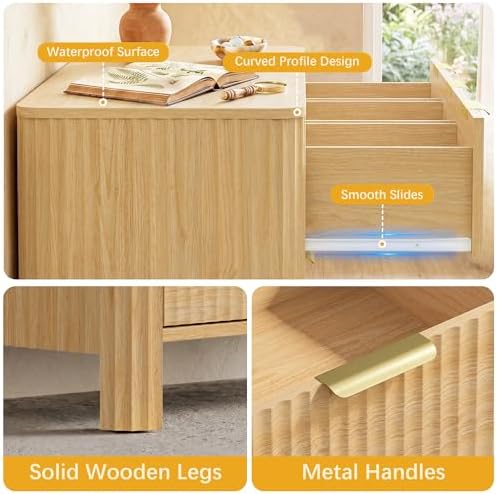 Wodeer 9 Drawer Dresser for Bedroom, 62" Wide Wood Storage Cabinet with Fluted Design, Modern Chest of Drawers & TV Stand for Living Room, Nursery Clothing Organizer with Metal Slides, Anti-Tipping - Image 6