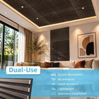 Art3d 6-Pack Acoustic Wood Slat Panel & Ceiling Tile, 2 x 2 ft, Walnut - Image 5